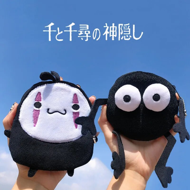 Anime Spirited Away Cosplay Coin Purse No Face Man Black Briquettes Plush Doll Mini Wallet Pendant - Ghibli Plush