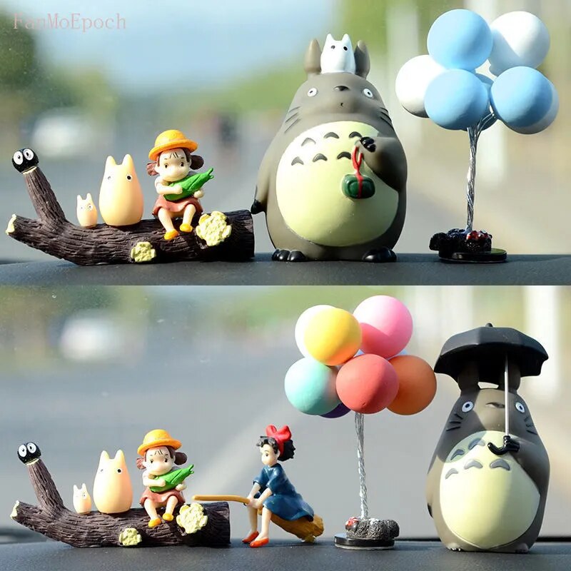 Totoro And No Face Man Car Decoration Figures
