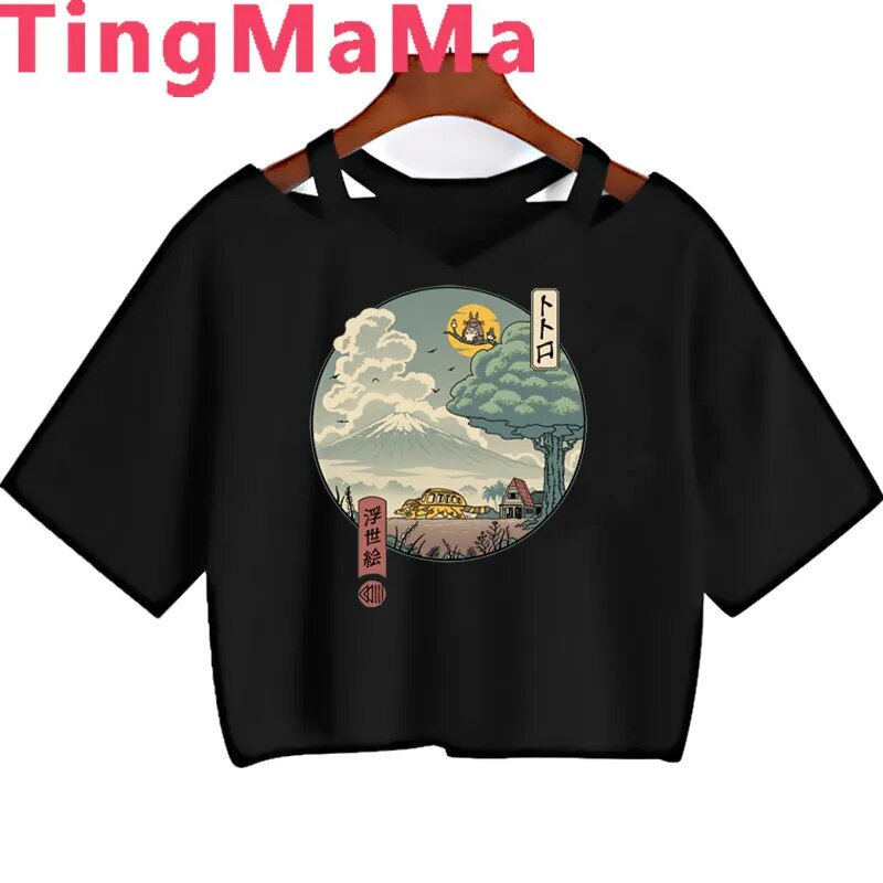 Japanese Anime Japanese Totoro T Shirt Women Cartoon Miyazaki Hayao Spirited Away Ponyo Shirt Y2k Aesthetic - Ghibli Plush